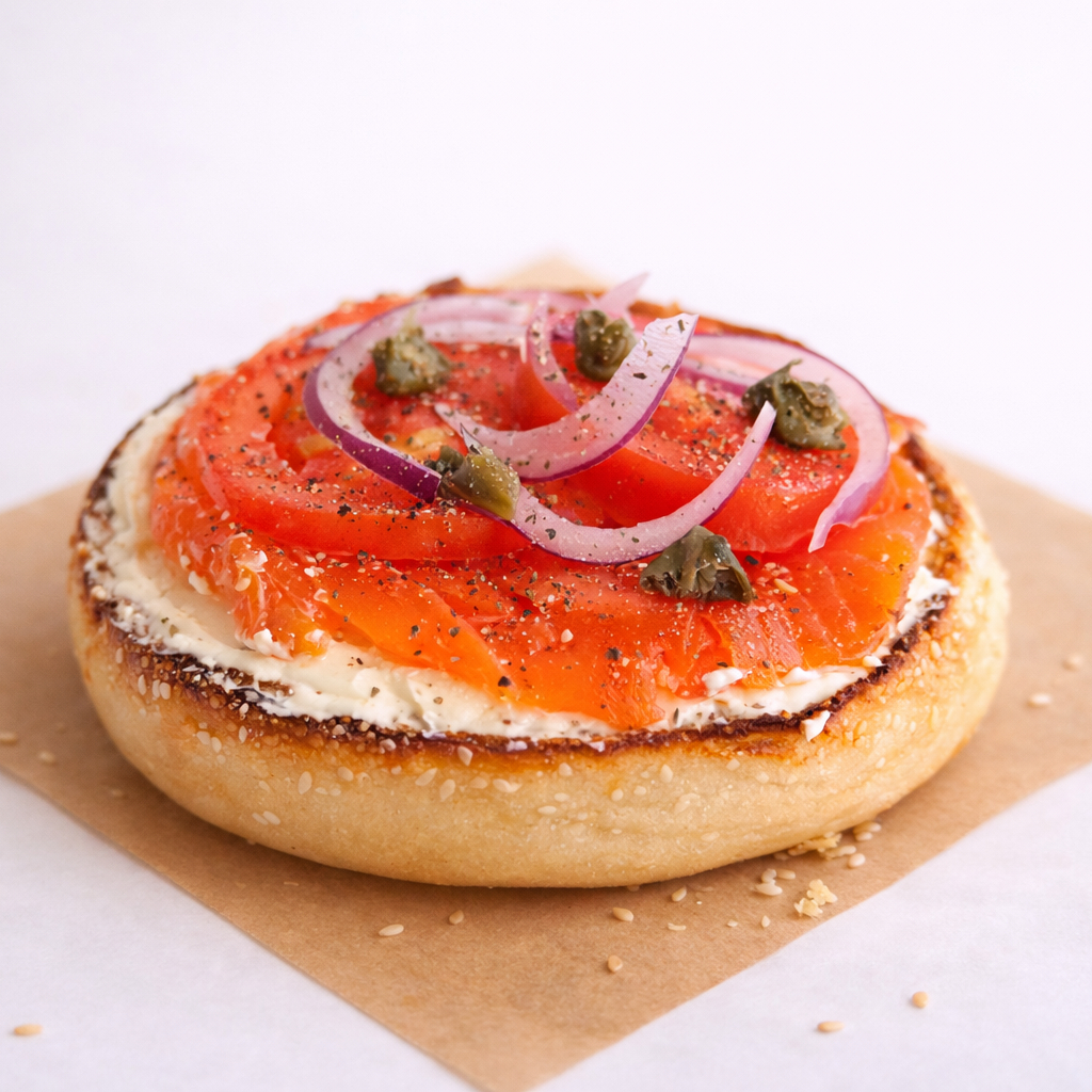 Bagel Brothers’ smoked salmon and cream cheese bagel